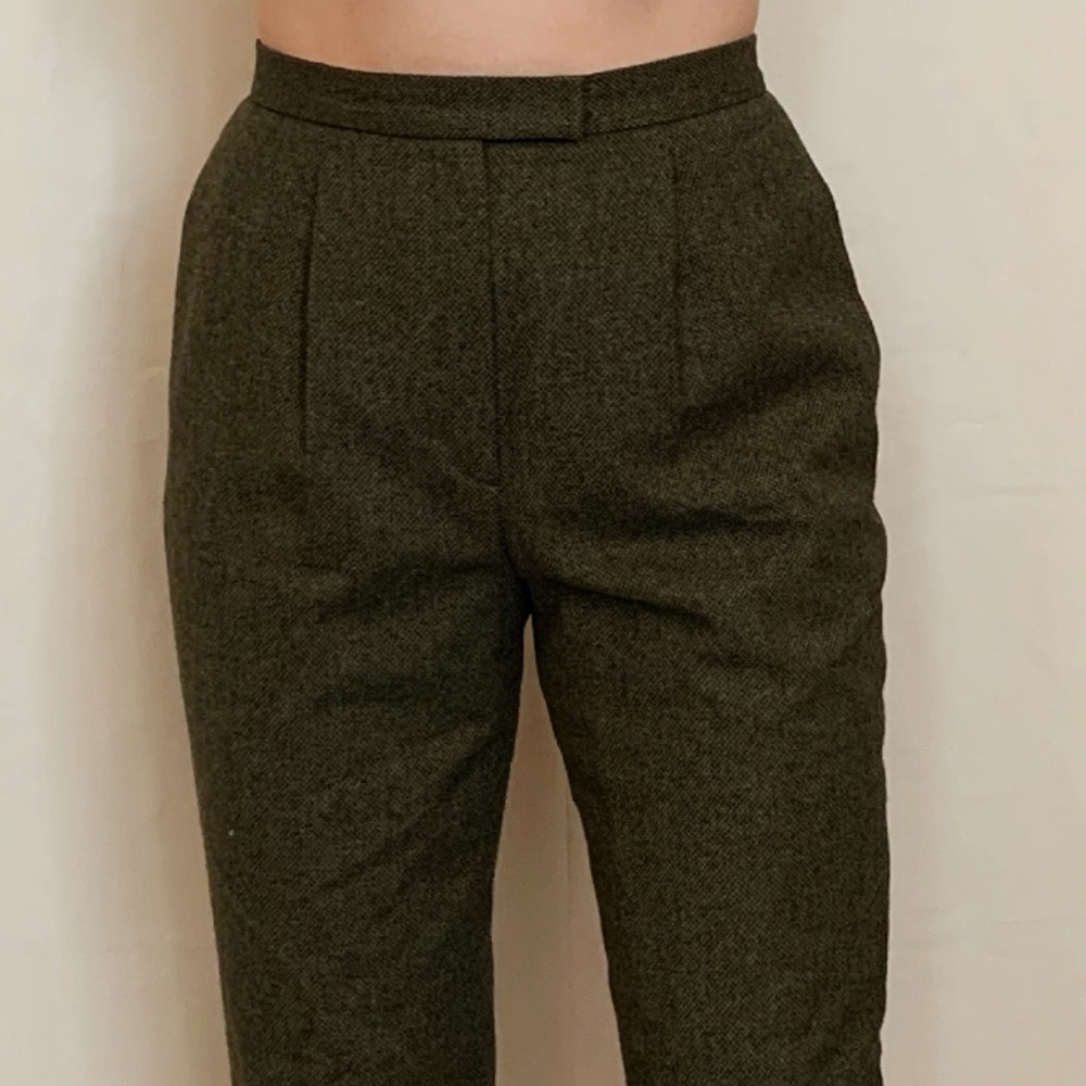CALVIN KLEIN WOMENS MOSS GREEN TROUSER